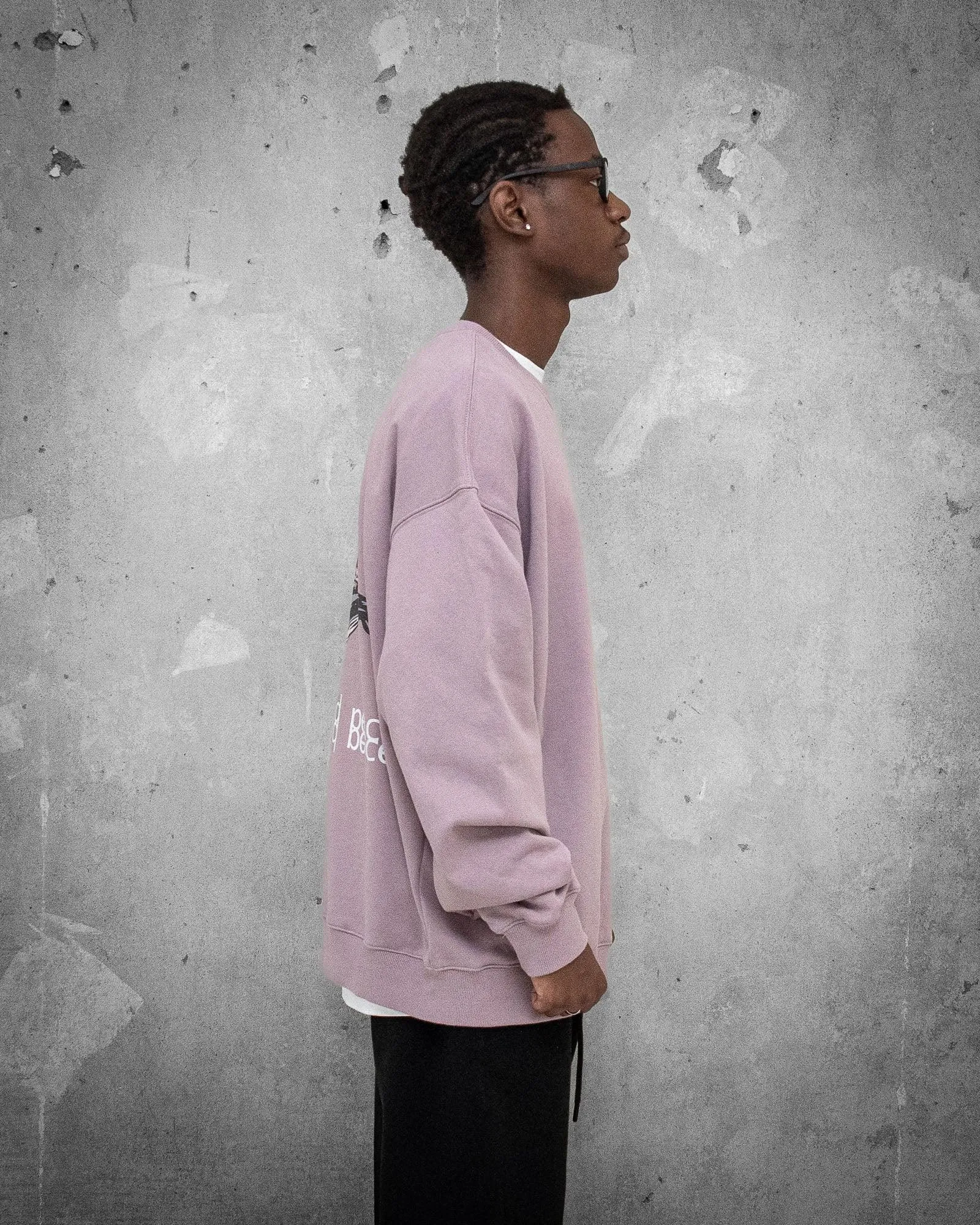 Solitude and Peace | Oversized Lilac Men's Sweatshirt