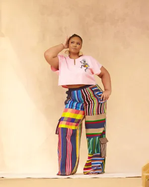 Takunsi Aso Oke Cargo Pant and Crop Top