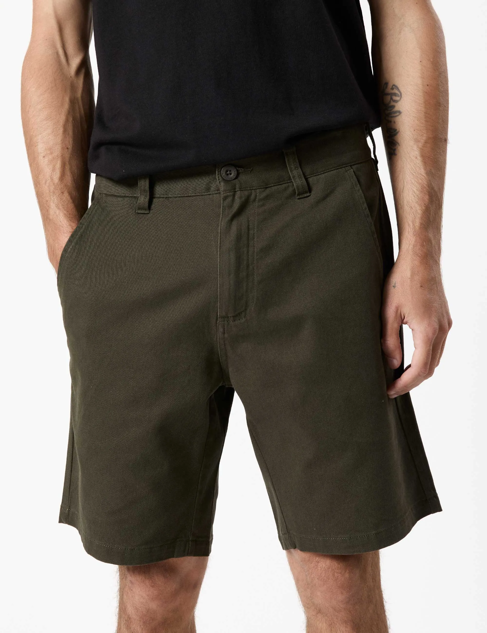 Taylor Stretch Chino Short - Dark Green