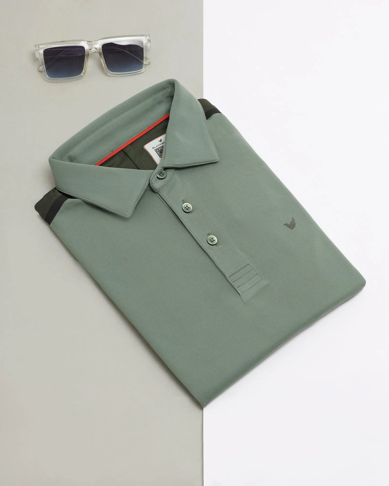 TechPro Polo Sage Green Textured T-Shirt - Itachi