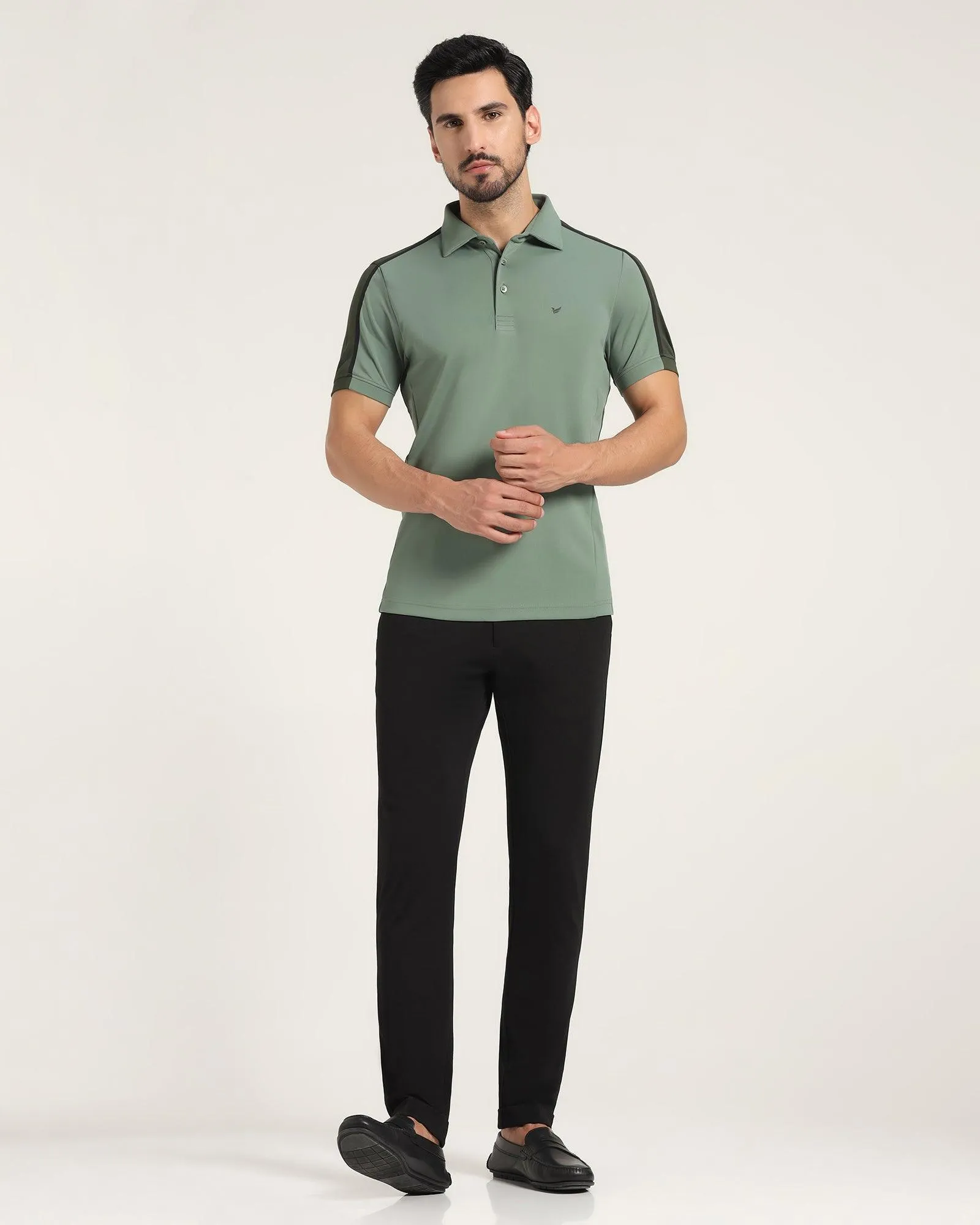 TechPro Polo Sage Green Textured T-Shirt - Itachi