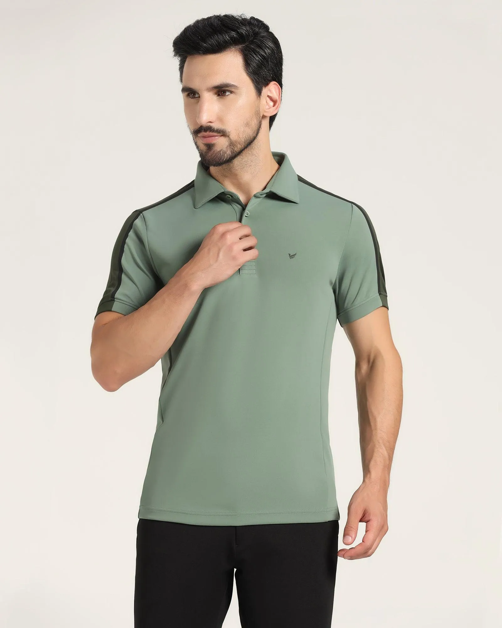 TechPro Polo Sage Green Textured T-Shirt - Itachi