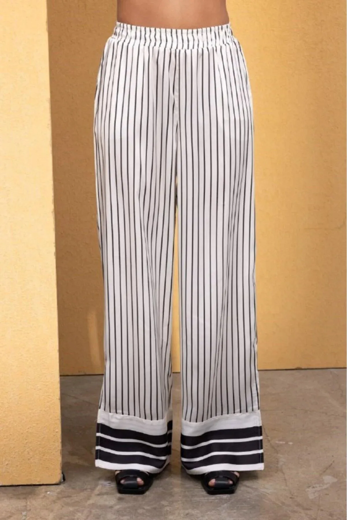 The Champ Clothing Women's Satin Double Striped Shirt Pants Sets