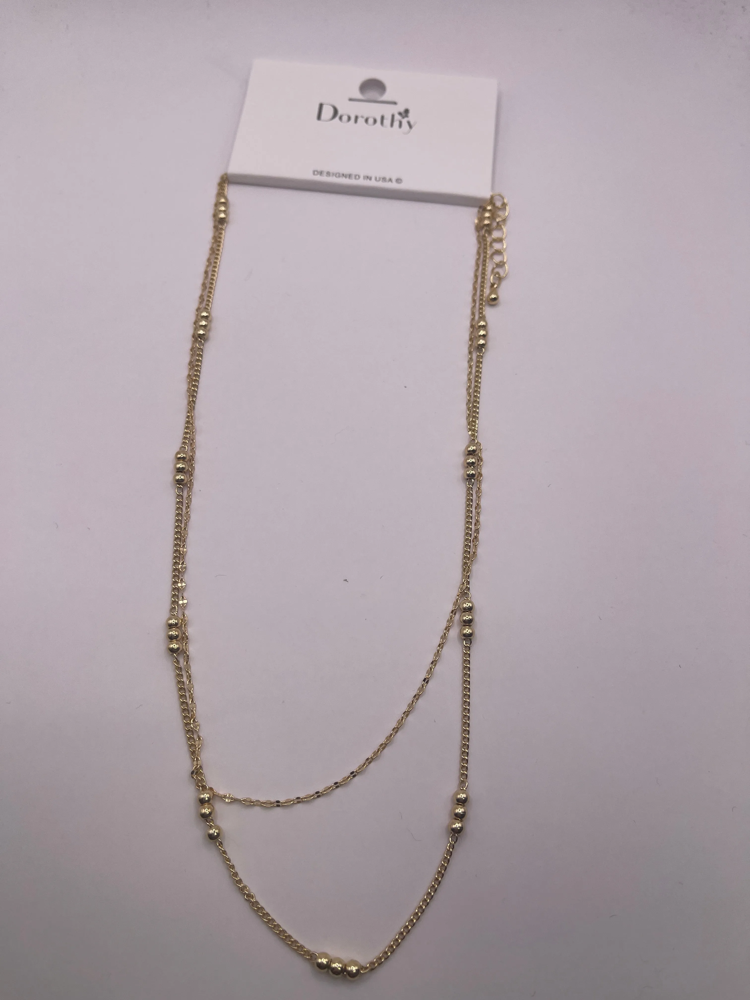 Triple Bead Gold Necklace