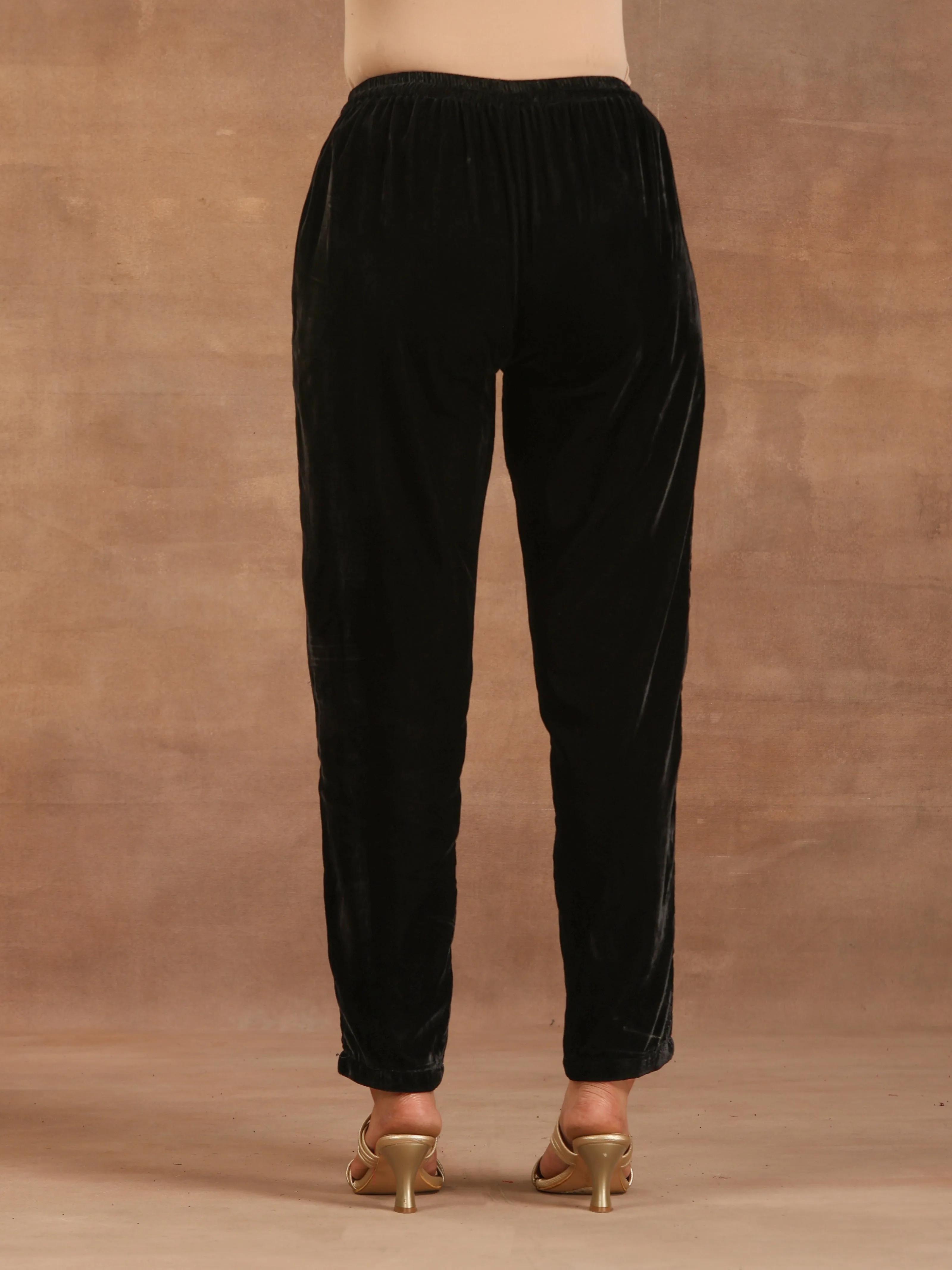 trueBrowns Black Velvet Pant