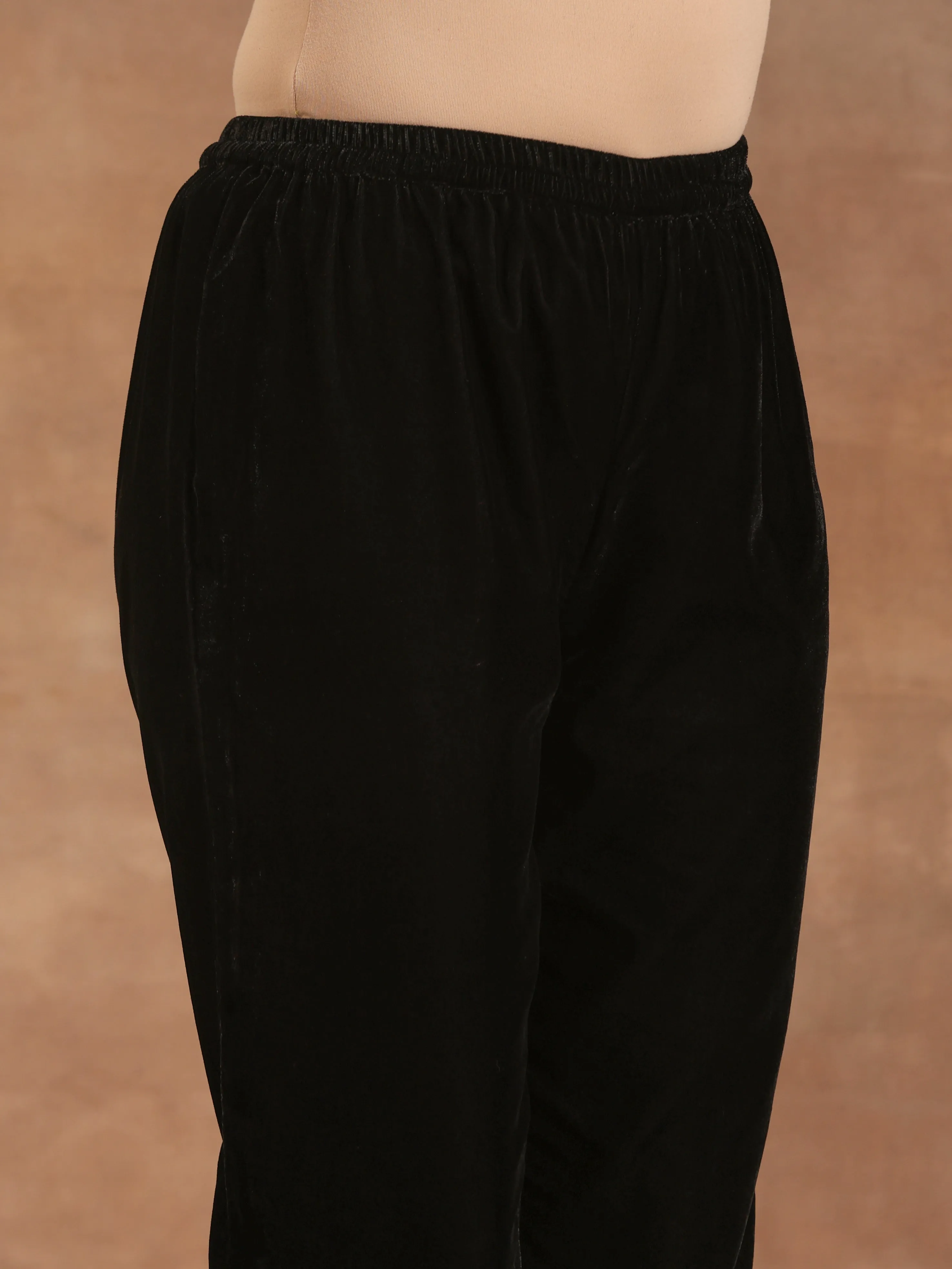 trueBrowns Black Velvet Pant