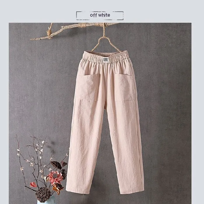 Women's Cotton And Linen Casual Pants