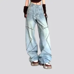 Y2k rivet jeans
 for ladies