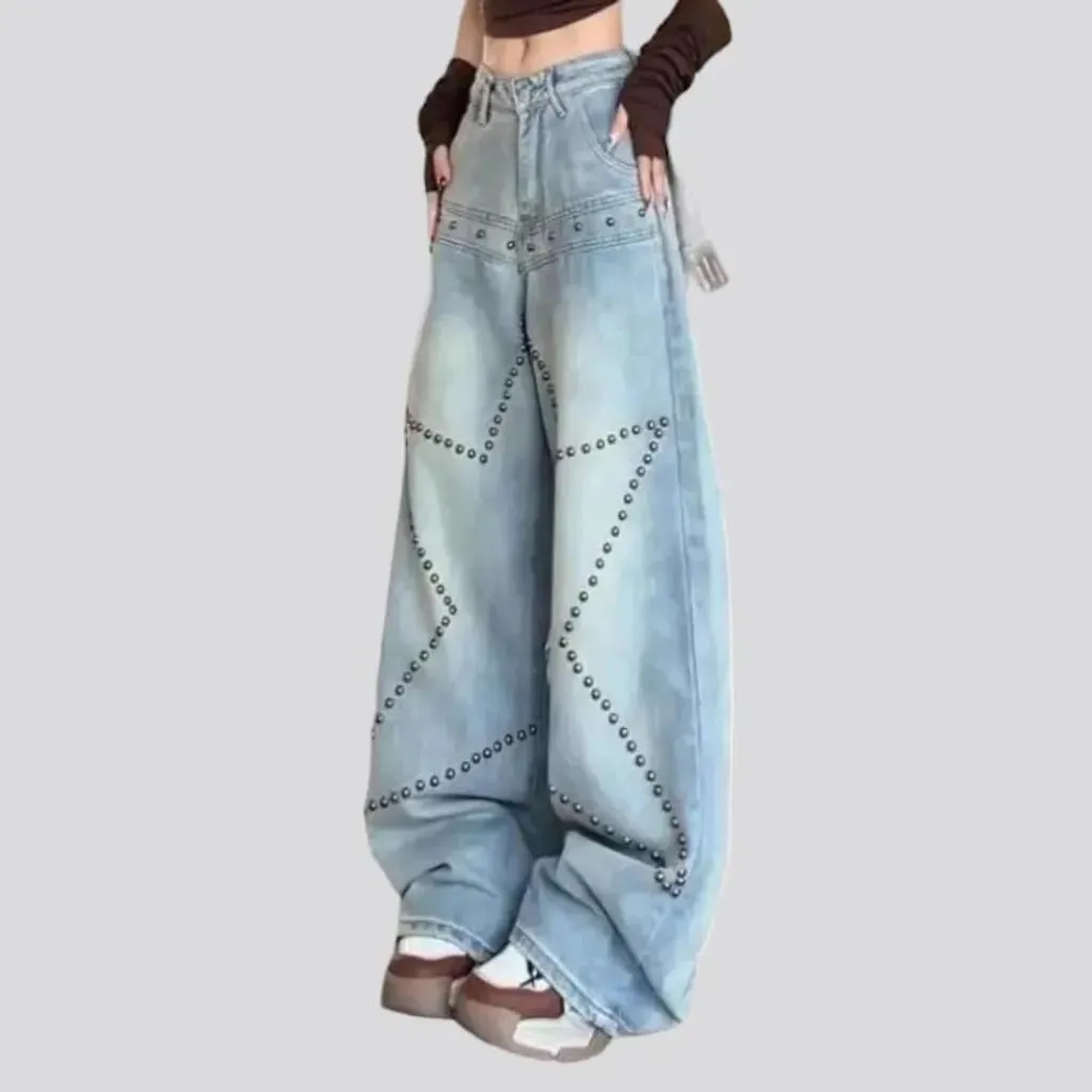 Y2k rivet jeans
 for ladies